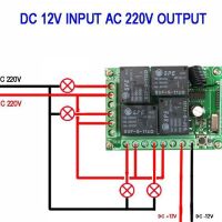 RF 433MHz Relais module 12V 4x250V-10A voorbeeld